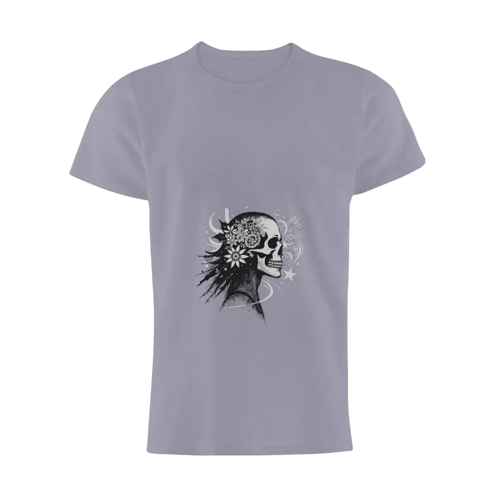 TShirt Printing: Skull and Flowers - A Blend of Life and Death|plastic memories tsukasa