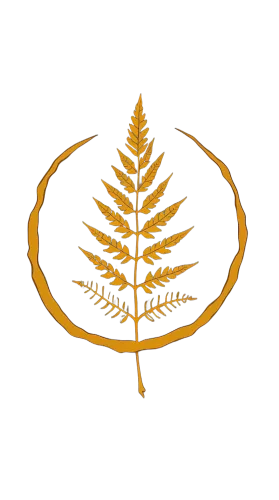 Graphic Tees: Golden Fern & Crescent Moon - Nature's Harmony