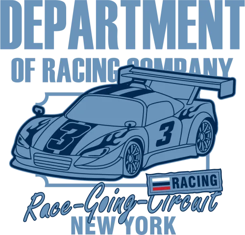 T-Shirts Custom: Blue Race Car Design from New York