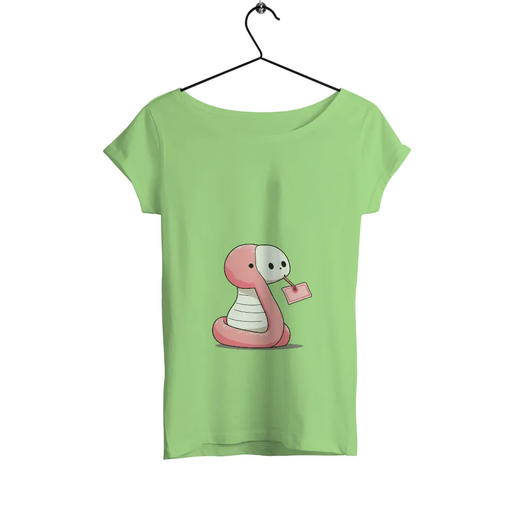 T-Shirts Design: Whisp the Curious Snake with Blank Card|cute summer shirts plus size