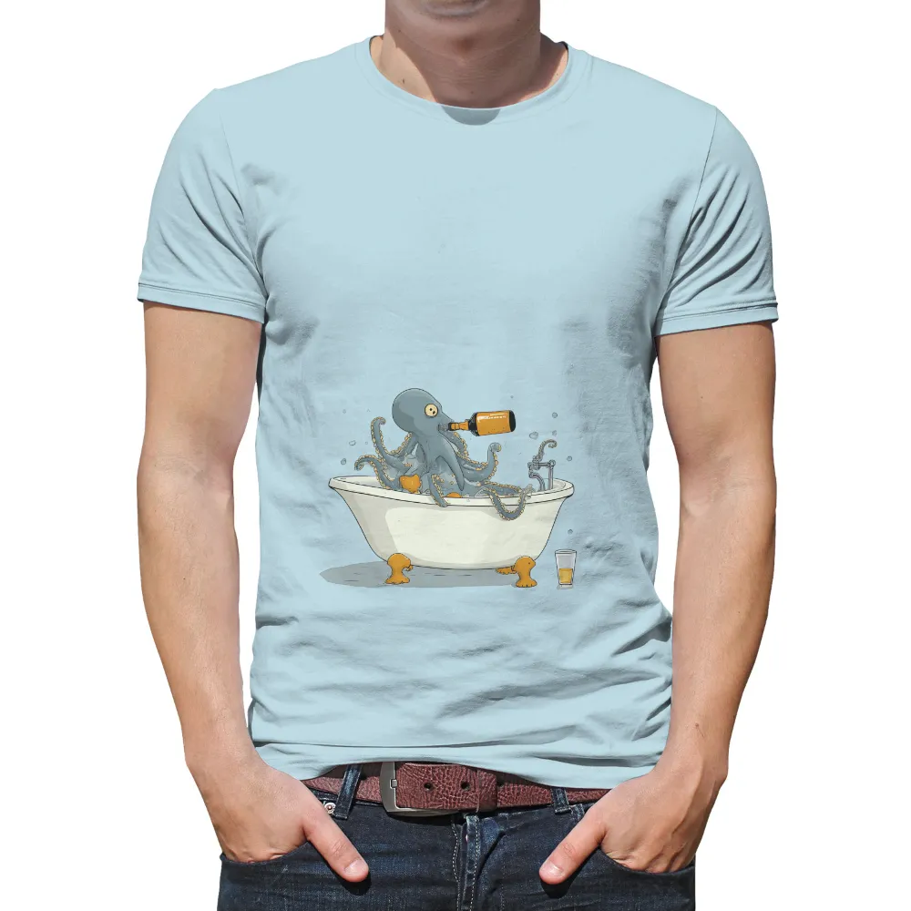 T-Shirts Custom: Octopus Whiskey Bath - Quirky Art|vintage claude monet shirt