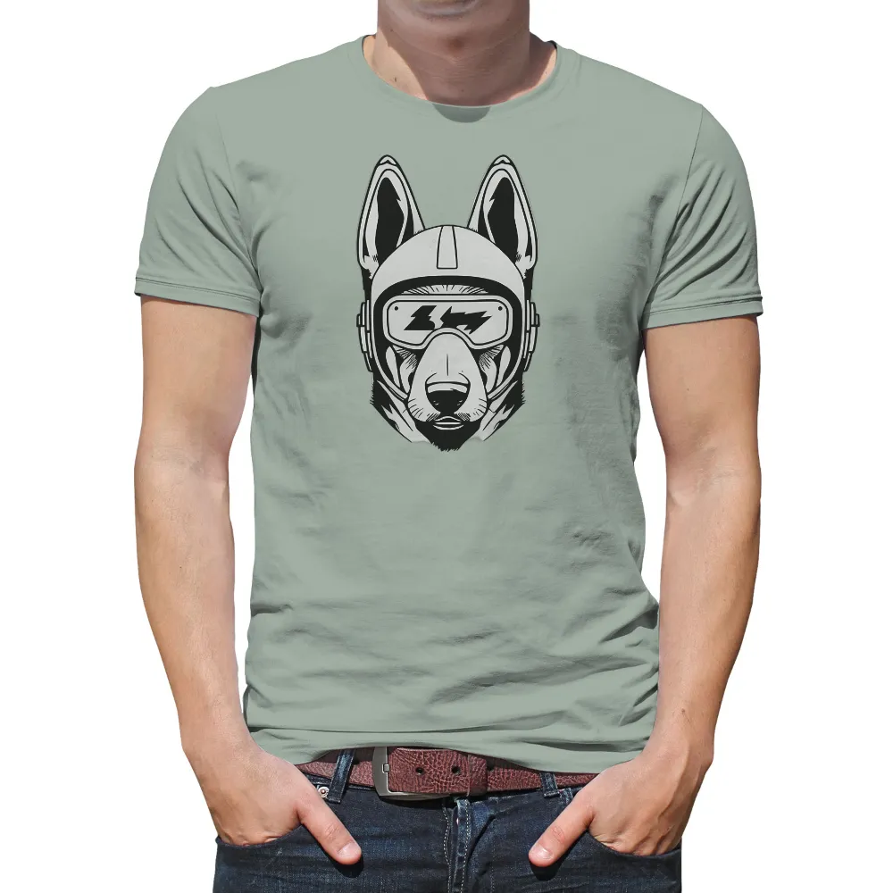 T-Shirt Printing: Cyberpunk Guardian - German Shepherd in Futuristic Gear| Cyberpunk style dog