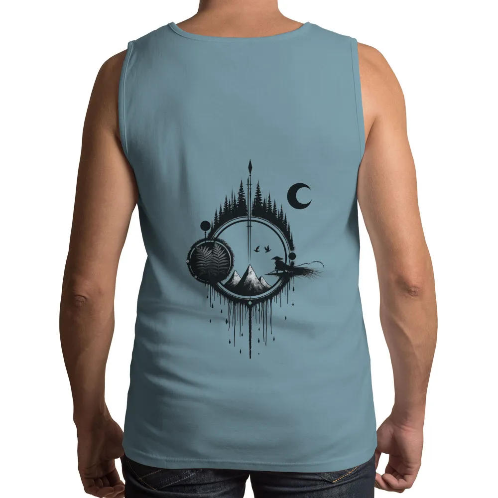 T-Shirts Custom: Witch's Magical Journey Through the Forest| fantasy theme