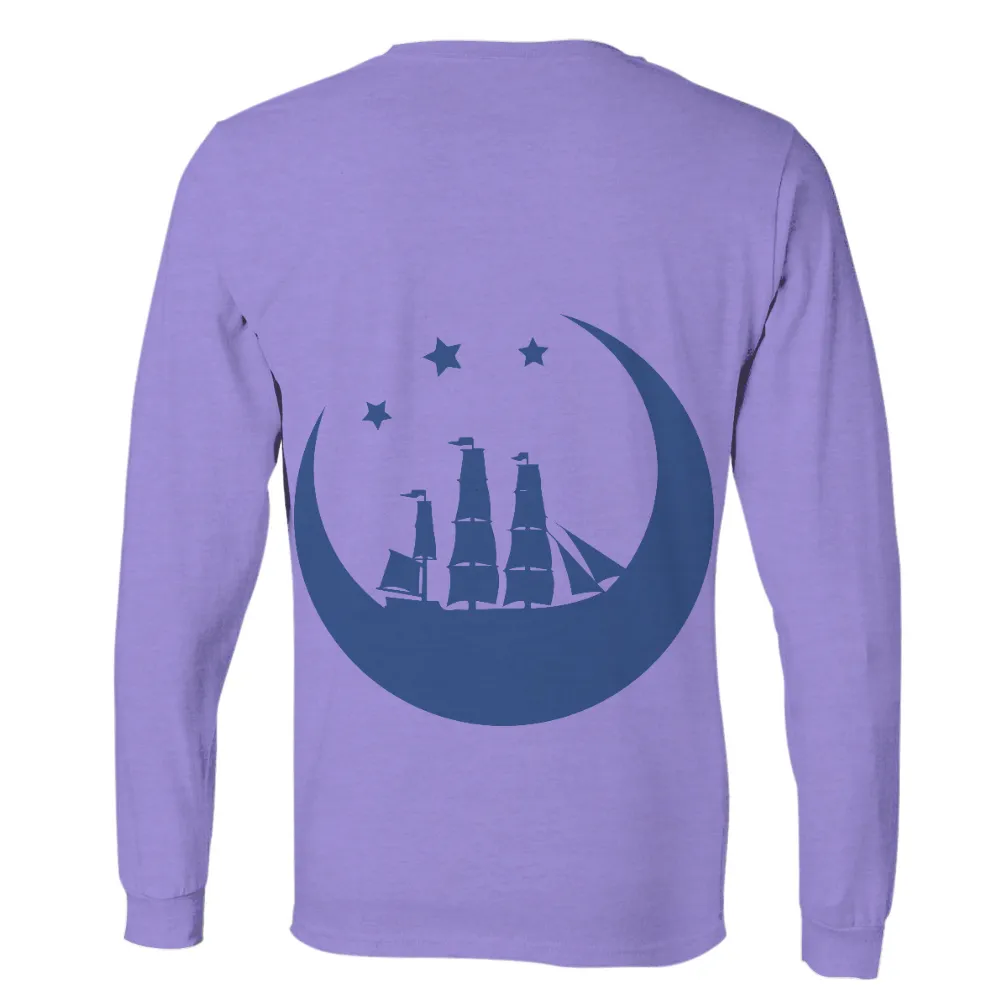 T-Shirts Design: Sailing Dreams Under the Crescent Moon|majestic mlb umpire shirt sky blue with black