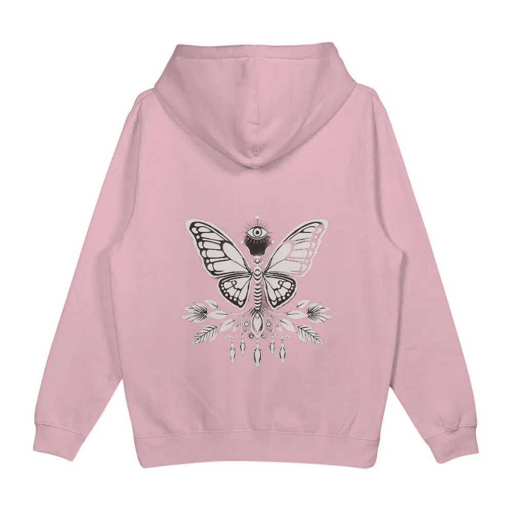 Custom Tee Shirts: Mystical Butterfly - Artistic T-Shirts | Symbolism & Nature| Ornate designs beneath the butterfly