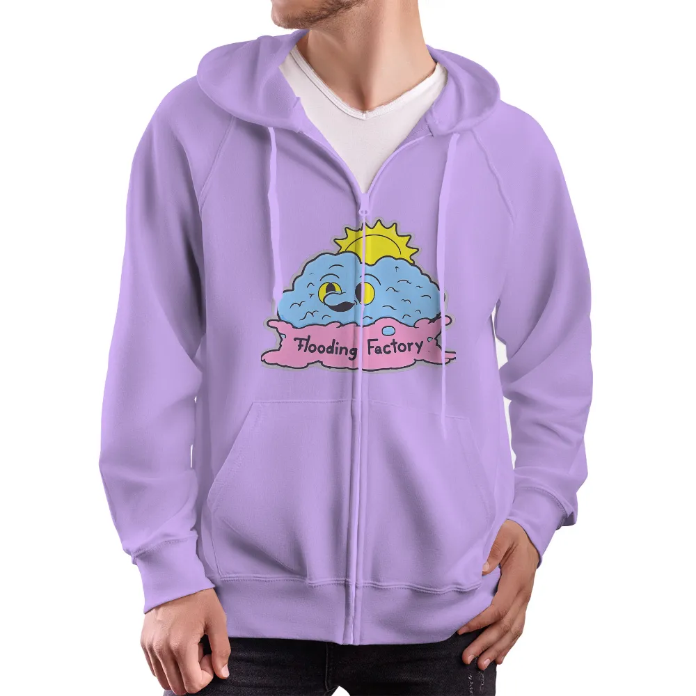 Whimsical Cloud Wink: Flooding Factory Design|cerveza with a smile t shirt