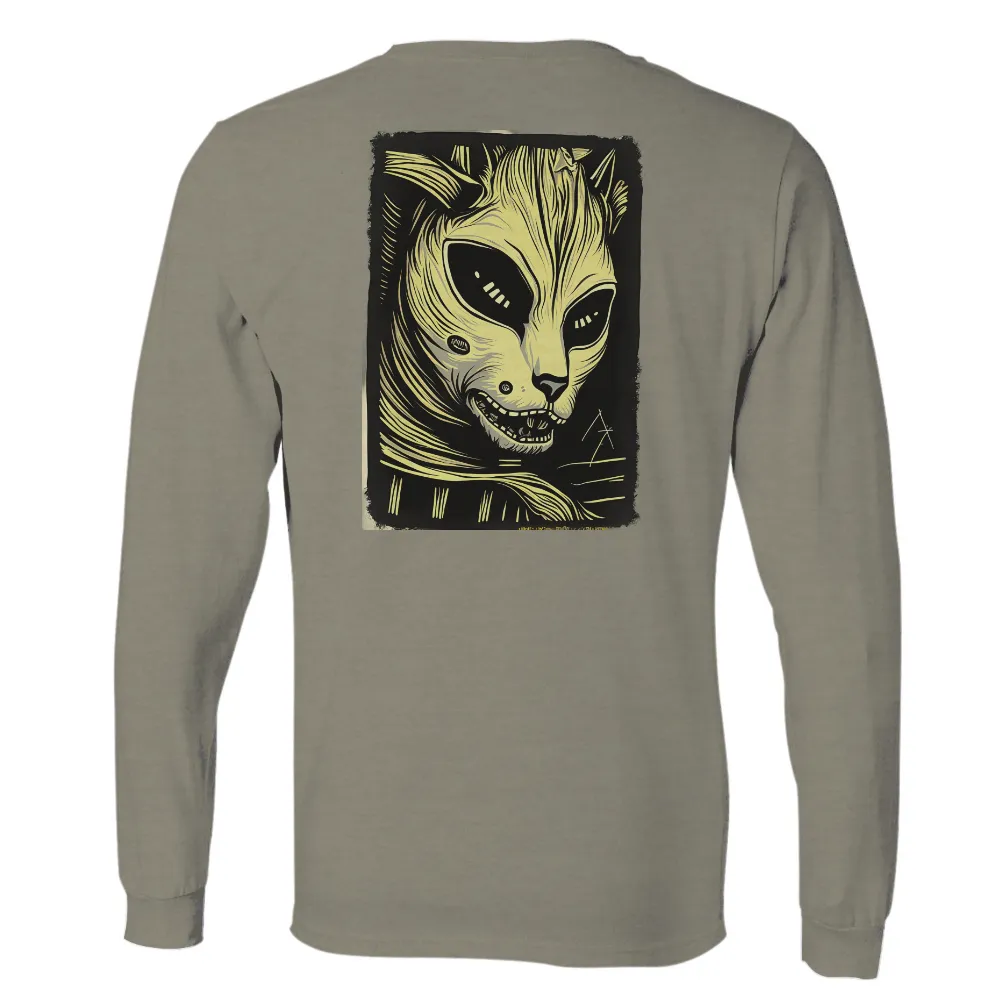 Tee Shirt Printing: Alien Cat Creature - Artistic Designs|yellow biggie t shirt