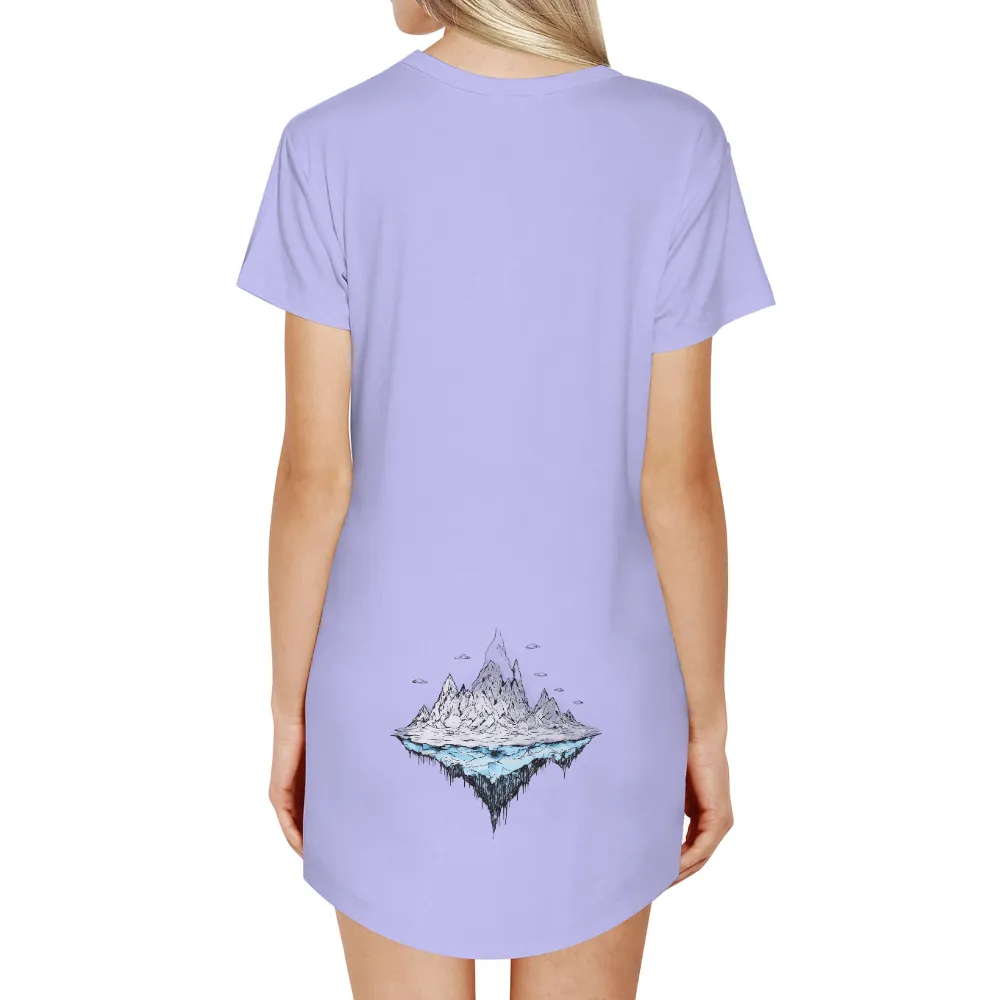 T-Shirts Design: Floating Island of Dreams| Surreal landscape