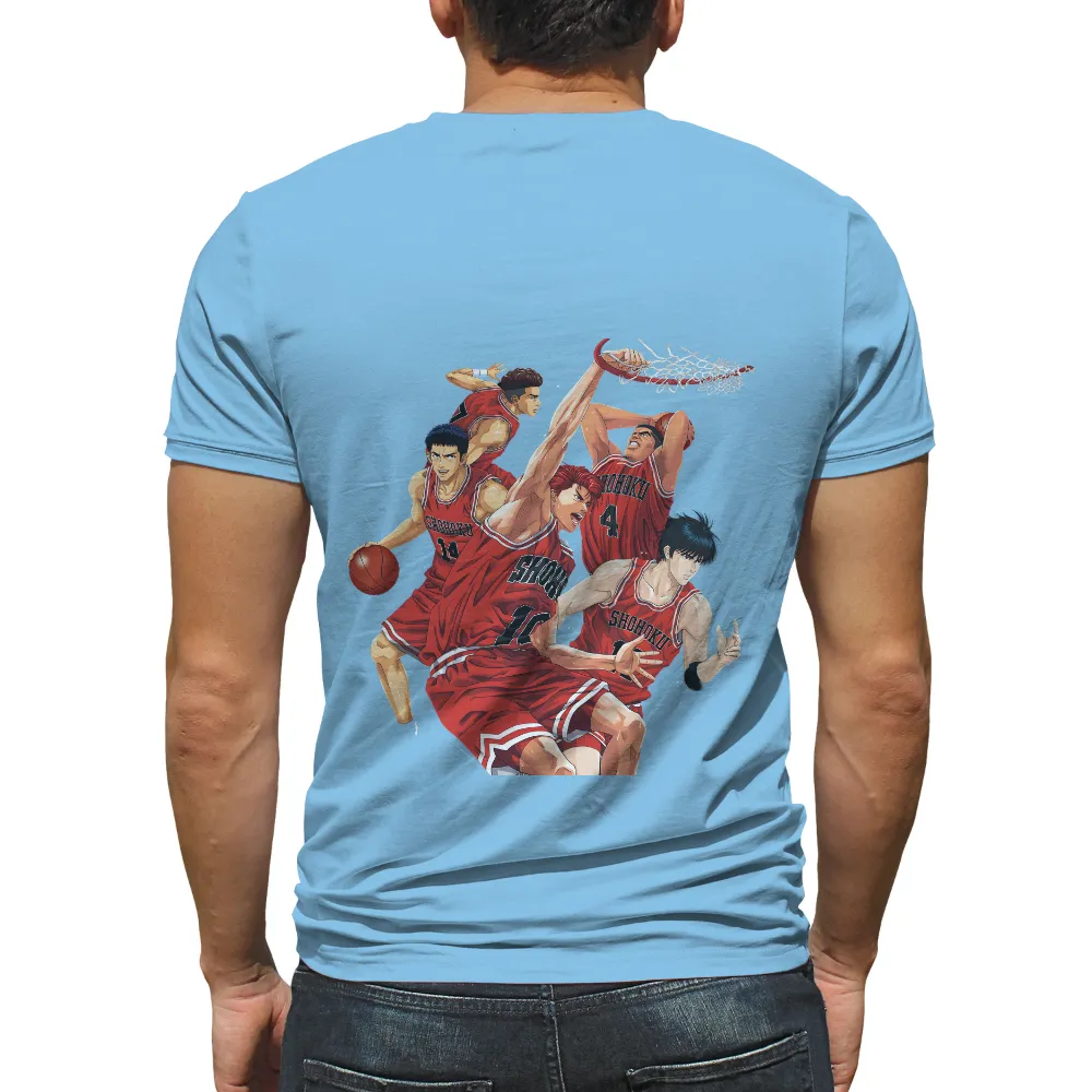 Customized Tee Shirts: Slam Dunk Shohoku Team Spirit Basketball Anime Design|retro red hot chili peppers t shirt