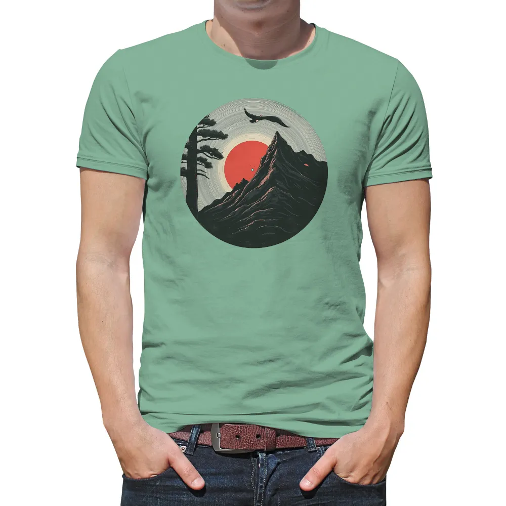 T-Shirts Custom: Soaring Spirit Over Mountain Peak|steve sun bleached shirt