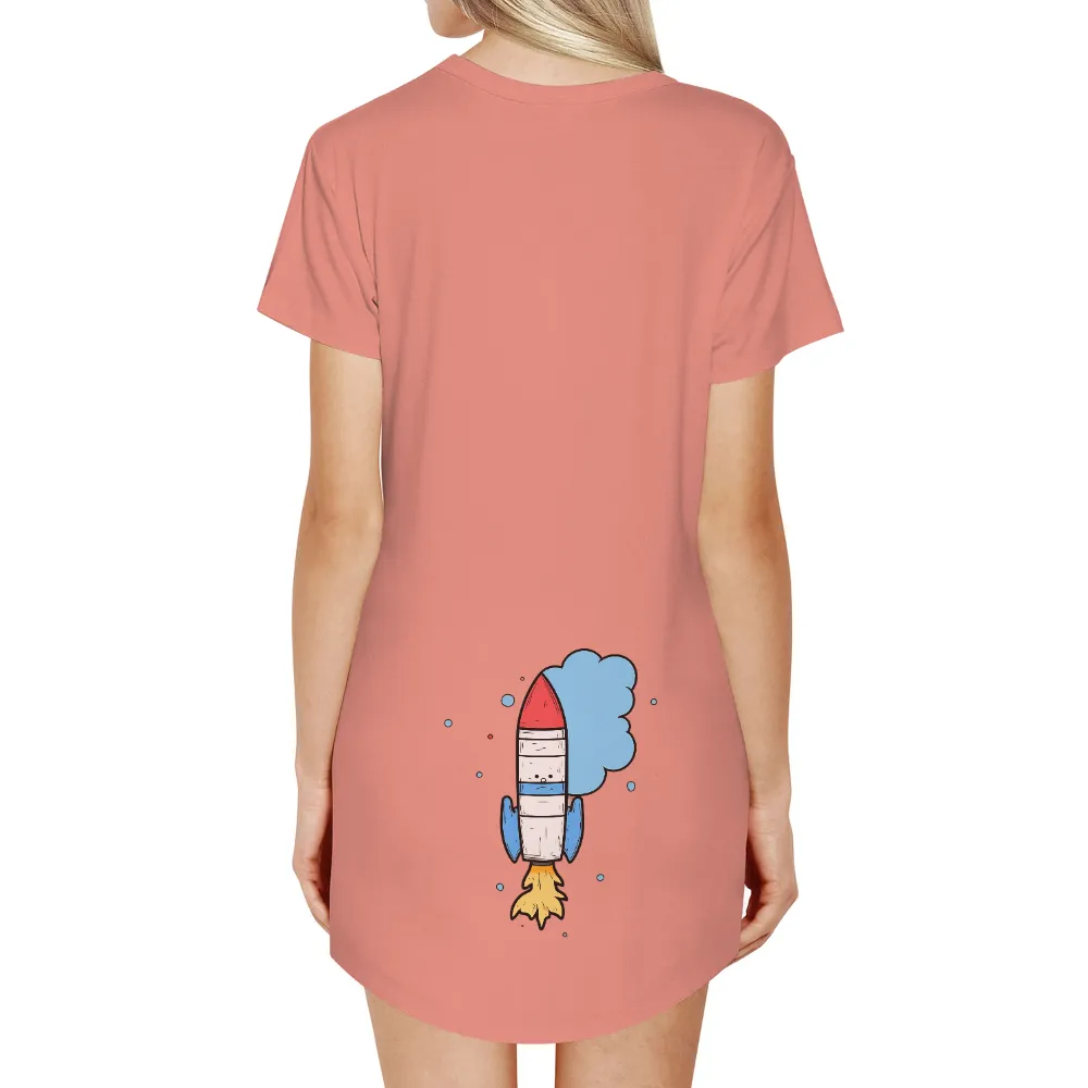 Cute Rocket Tee Shirt Printing: Embrace the Spirit of Exploration|cartoon with blue shirt