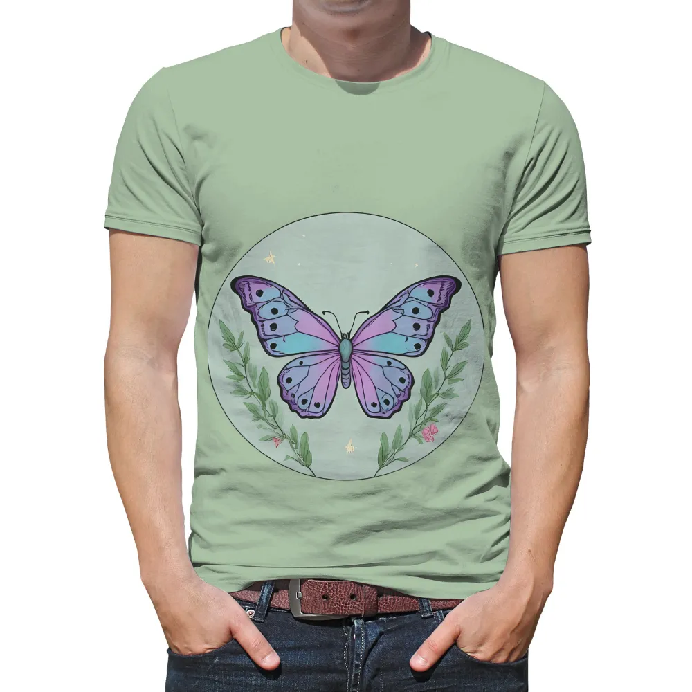 Custom Tee Shirts: Aurora's Transformation - Artistic Butterfly Design|brandy melville butterfly long sleeve