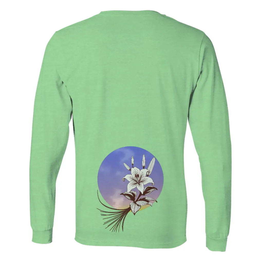 T-Shirts Design: Lily in Bloom - Nature's Elegance| Tranquil lily design