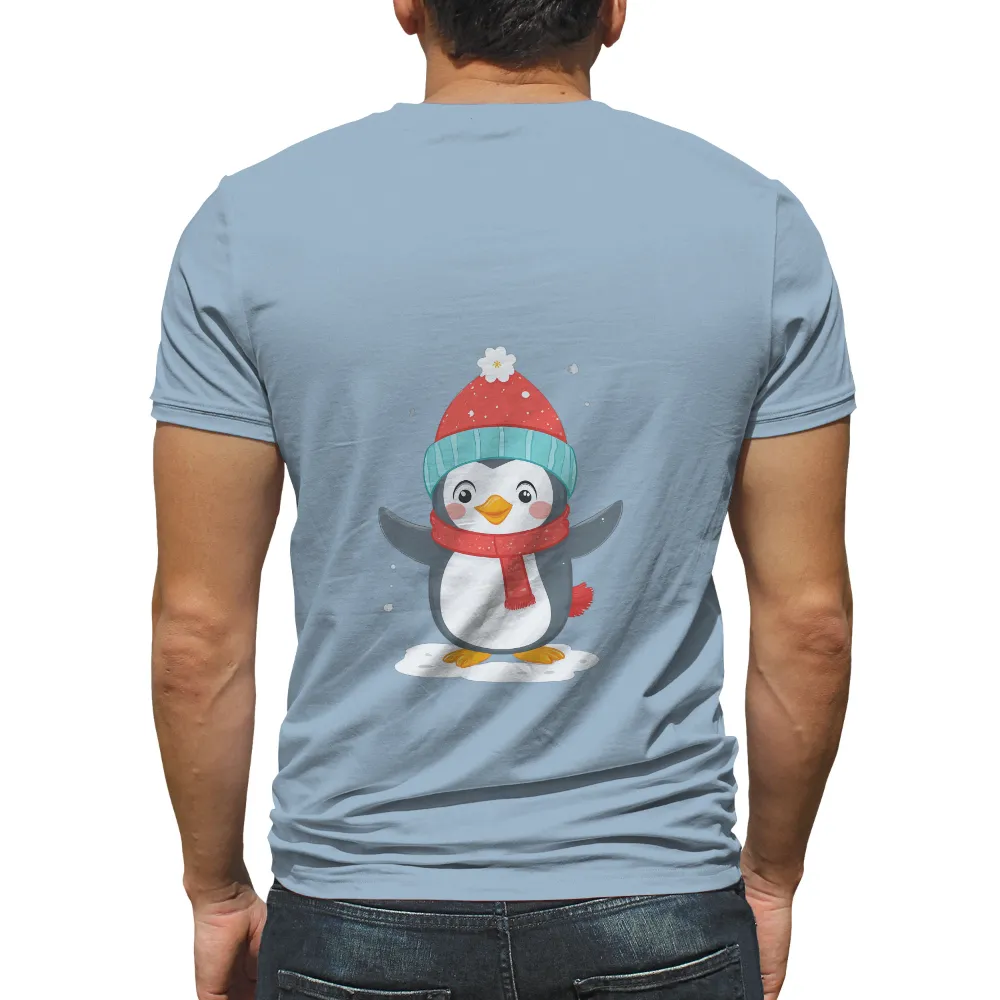 T-Shirt Printing: Winter Penguin - Warm Holiday Spirit|squirrel winter shirt