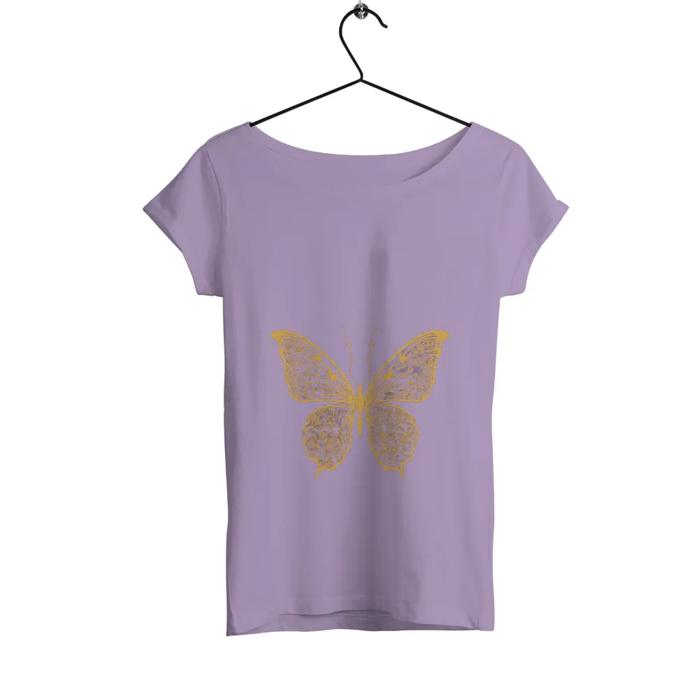 Tee Shirts Printed: Golden Butterfly - Artistic Transformation|golden state warriors showtime men's dri fit nba shirt