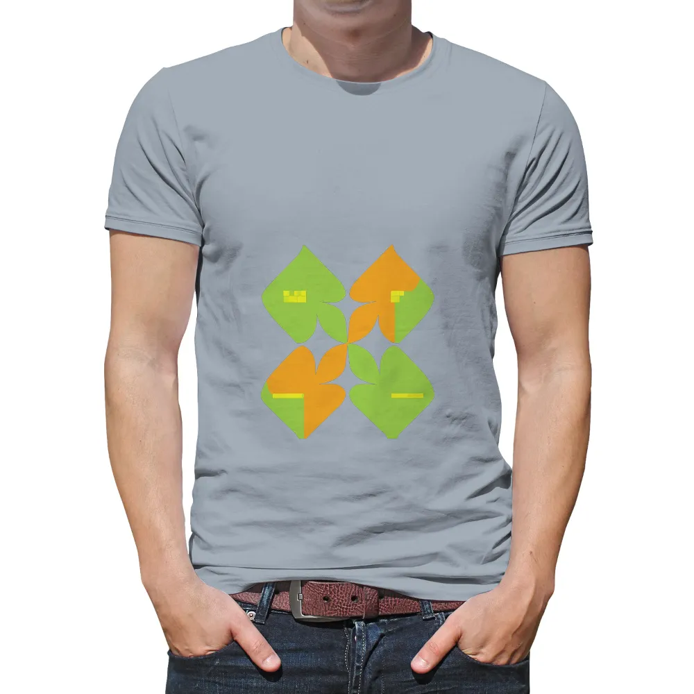 Nature Meets Technology: Vibrant Leaf Design with Digital Elements|capitalist nostalgia shirt