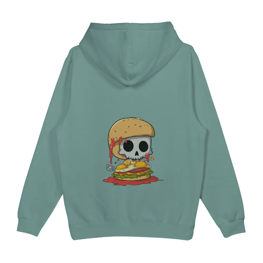 Customized Tee Shirts: Skull Burger - Dark Humor Meets Culinary Delight|roblox skull t shirt