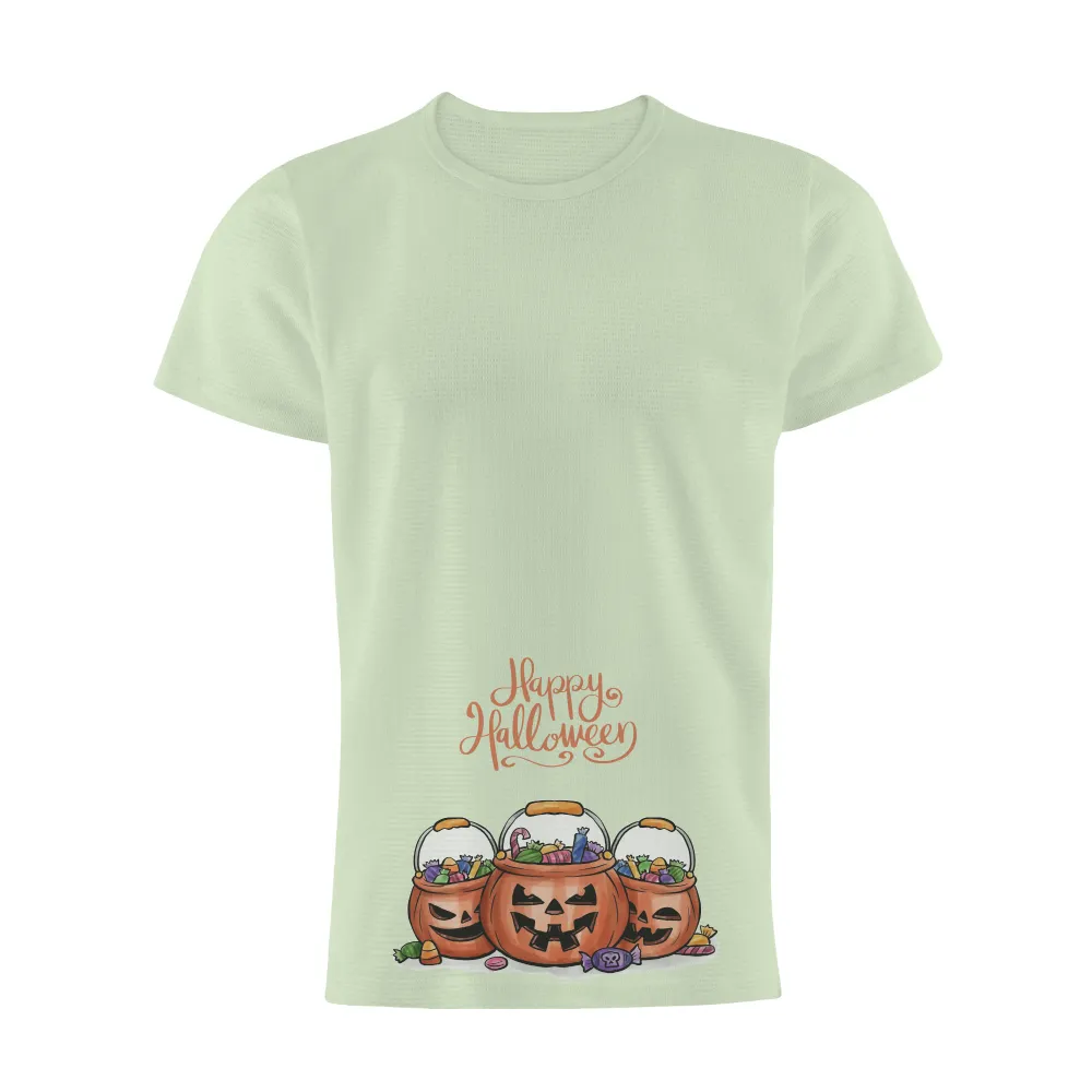 TShirt Design: Happy Halloween Candy Buckets|men halloween t shirts for adults