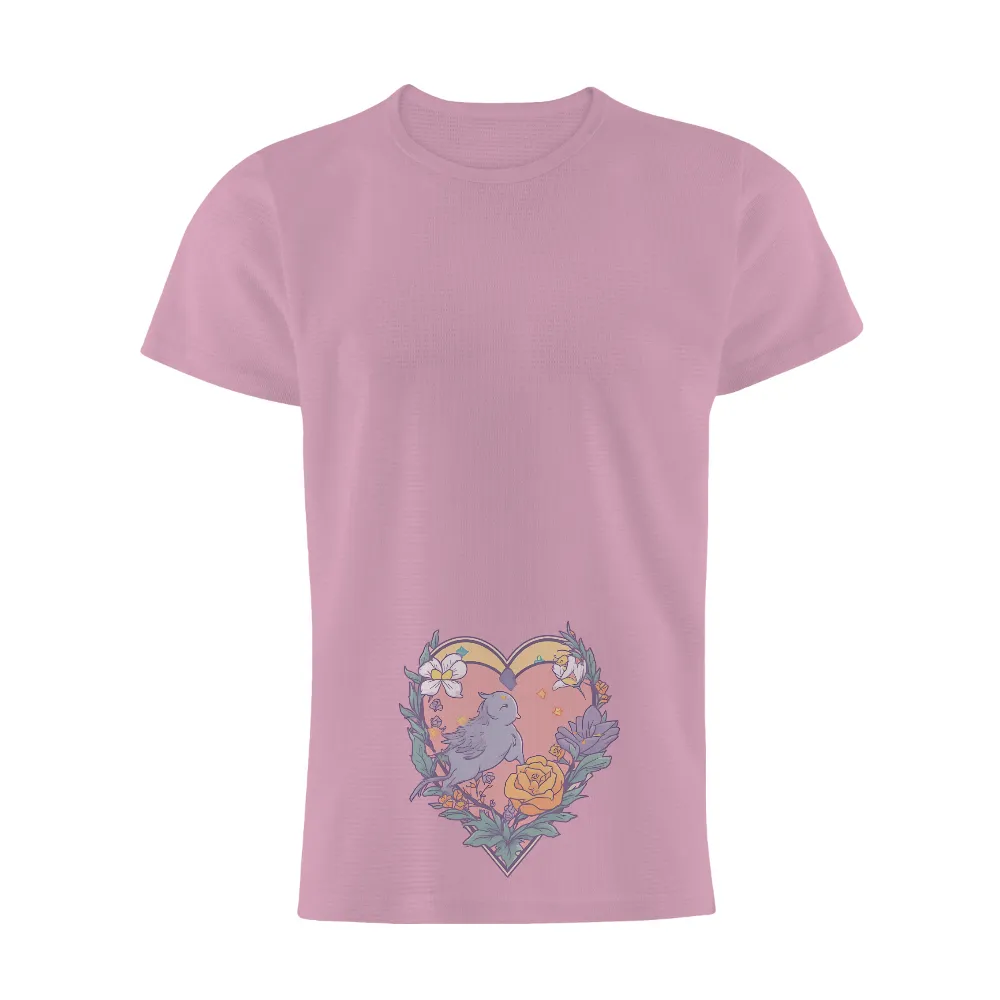 T-Shirts Pattern: Bird in a Heart of Flowers|guardians of the garden shirt