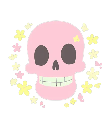 Customized Tee Shirts: Embrace Life's Duality with Pink Skull and Flowers