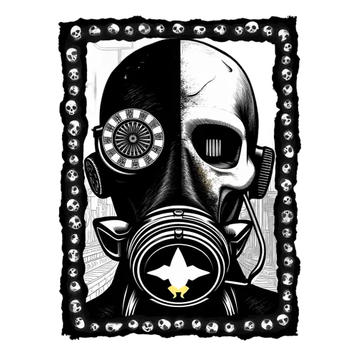 T-Shirts Custom: Post-Apocalyptic Skull in Gas Mask