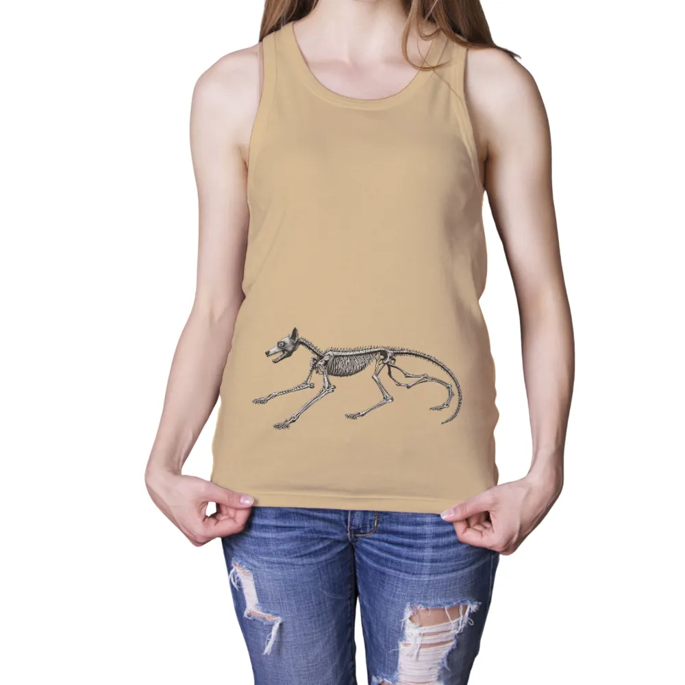 T-Shirts Custom: Skeletal Canine - Life and Death in Motion|Skeletal canine in motion