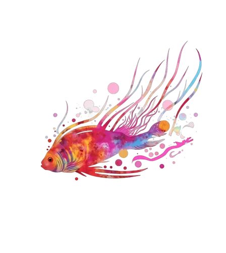 Graphic Tees: Colorful Fish - Joy and Freedom