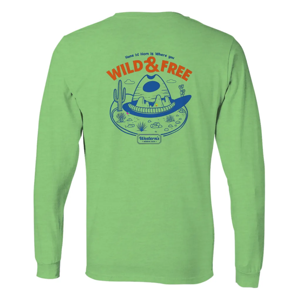 Custom T-Shirt Printing: Wild & Free Cowboy Hat Design| Wild & Free text