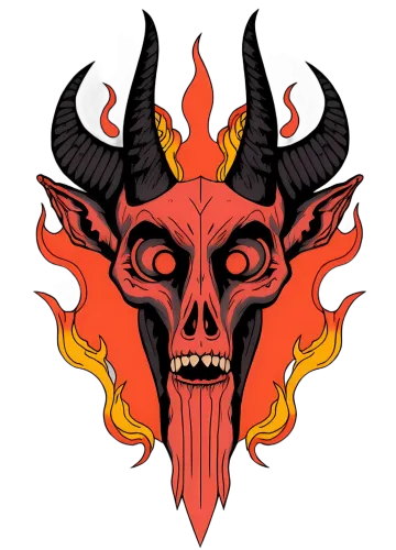 Custom Tee Shirts: Demonic Skull - Chaos and Rebellion