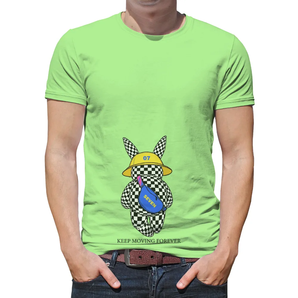 TShirt Design: Checky - The Symbol of Individuality and Creativity|blue shirt cartoon character