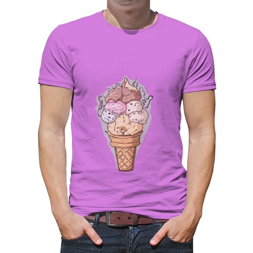 T-Shirts Custom: Ice Cream Cone of Summer Joys|summer shirts for big arms