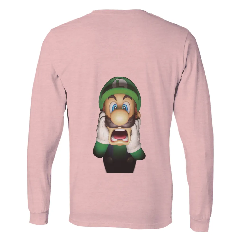 T-Shirts Design: Luigi's Shocking Adventure|essentials fear of god dark oatmeal long sleeve t shirt