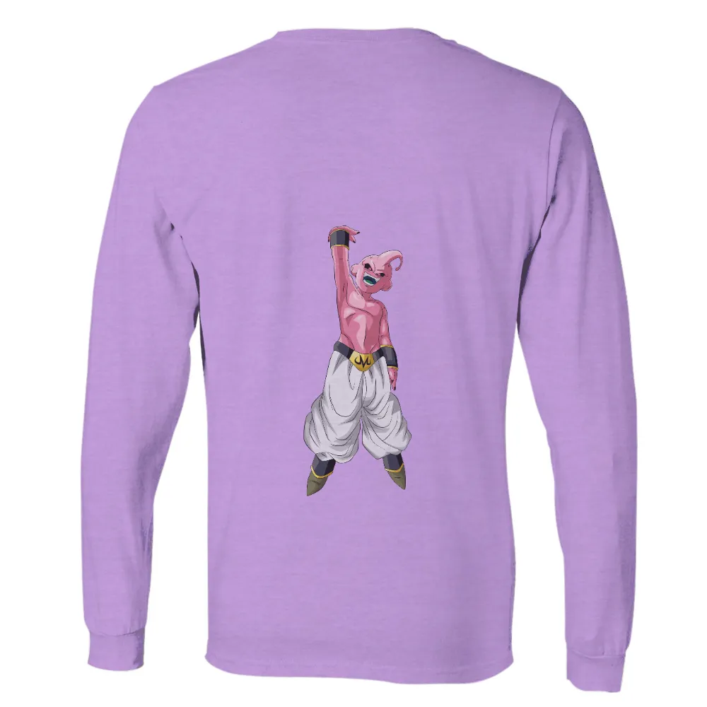 Custom T-Shirt Printing: Majin Buu - Iconic Anime Character|neon green and pink graphic tee