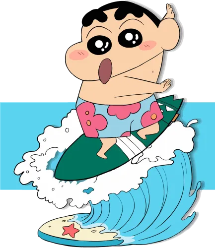 Custom Tee Shirts: Shin-chan's Summer Surf Adventure