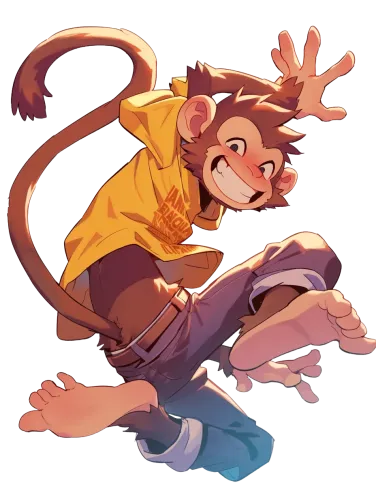 Playful Monkey in Yellow T-Shirt - shirt monkey