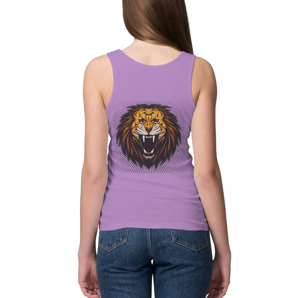 Customized Tee Shirts: Roaring Lion - Strength and Courage|the new day feel the power t shirt