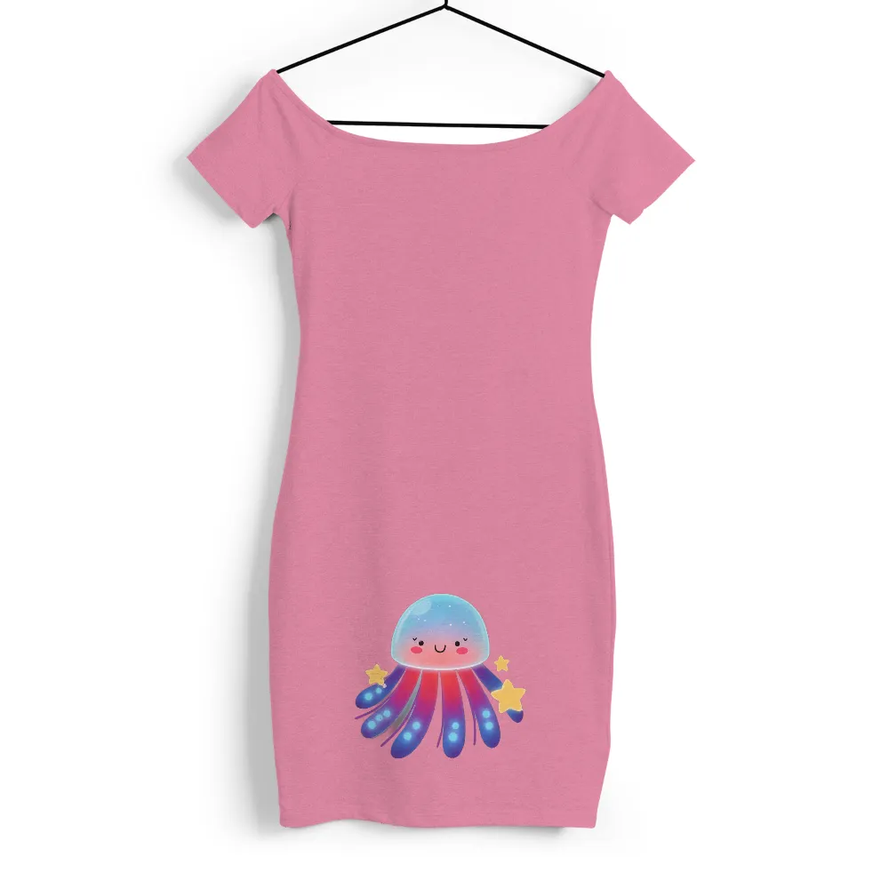 T-Shirts Design: Whimsical Jellyfish with Stars|cute white summer shirts