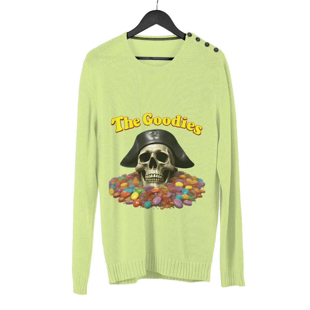 T-Shirt Printing: The Goodies - Skull and Candies Design| black background