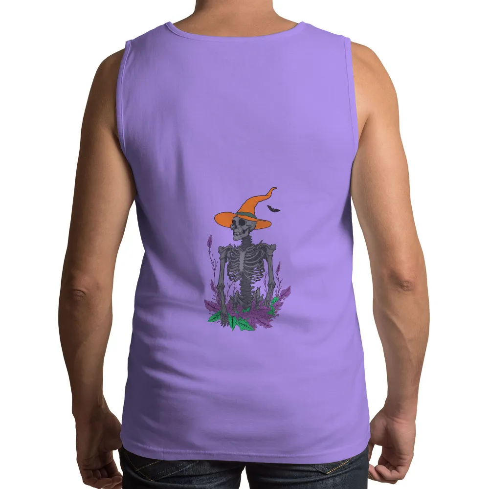 Tee Shirts Printed: Skeleton Witch Hat Halloween Whimsy|halloween shirts 2022