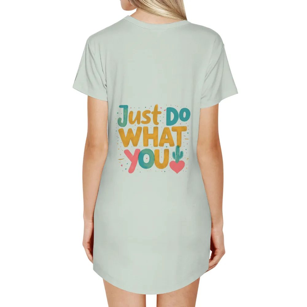 Graphic Tees: Just Do What You Love - Inspirational Design|rainbow sequin heart t shirt