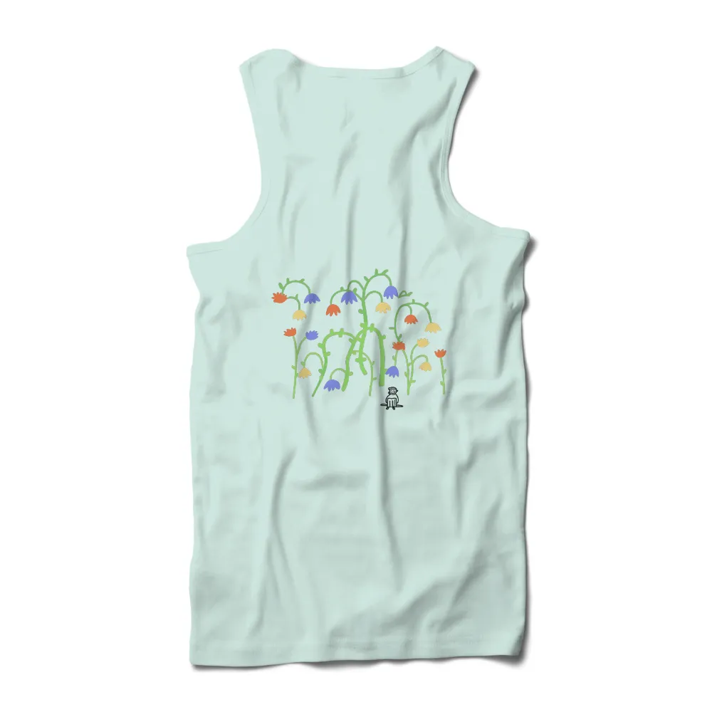 Shirts Graphic Tees: Whimsical Garden of Joyful Spirit| and blue