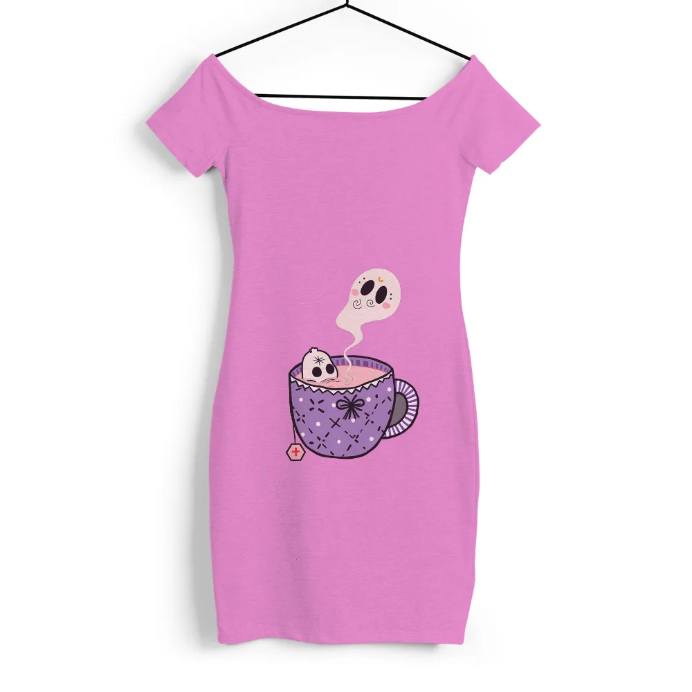 T-Shirts Custom: Whimsical Ghost Tea Party| cheerful ghost