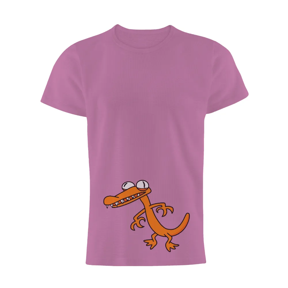 Tee Shirts Printed: Zippy the Orange Lizard - Whimsical Adventure|aesthetic pink t shirt roblox