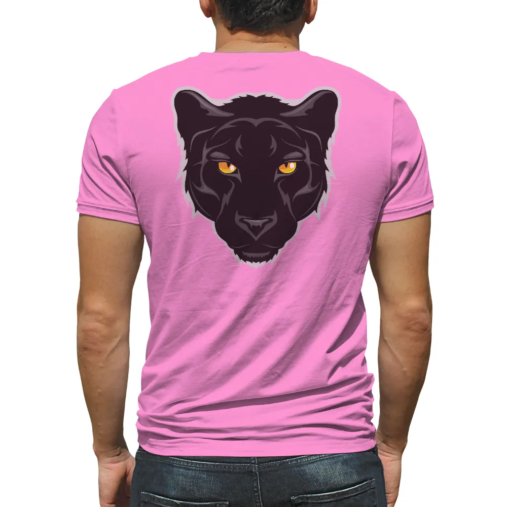 Customized Tee Shirts: Black Panther Power - Minimalist Design|wildlife t shirt online