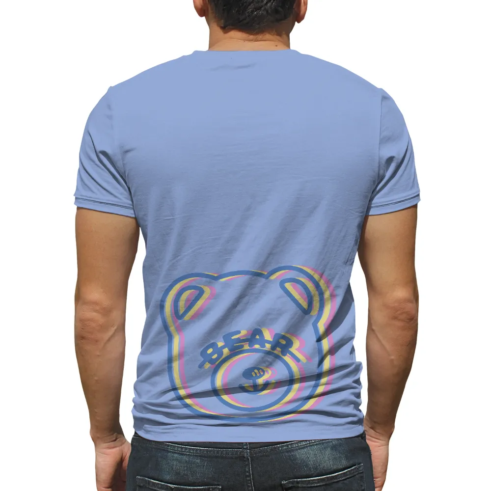 Whimsical Bear TShirt Design: A Blend of Comfort and Color|bear with beer pocket shirt