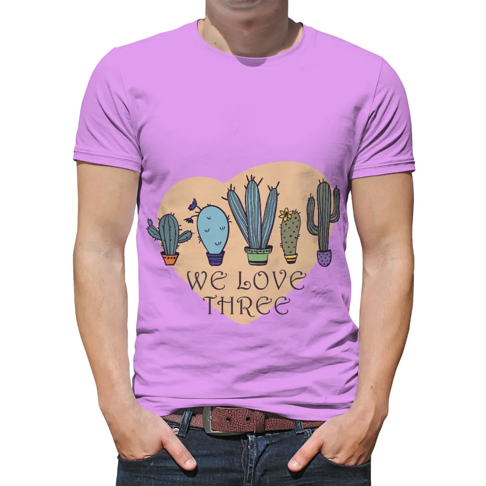 T-Shirts Custom: We Love Three - Cactus Heart Design|love for damar 3 shirt