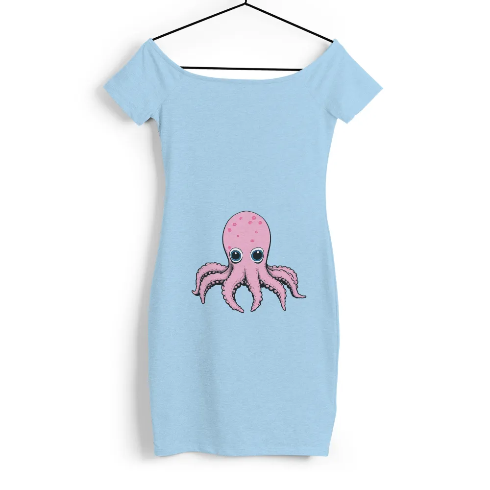 Charming Pink Octopus Graphic - Whimsical Retro Design|r&b vintage t shirt