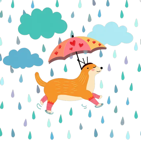 Custom Tee Shirts: Whiskers' Rainy Day Adventure