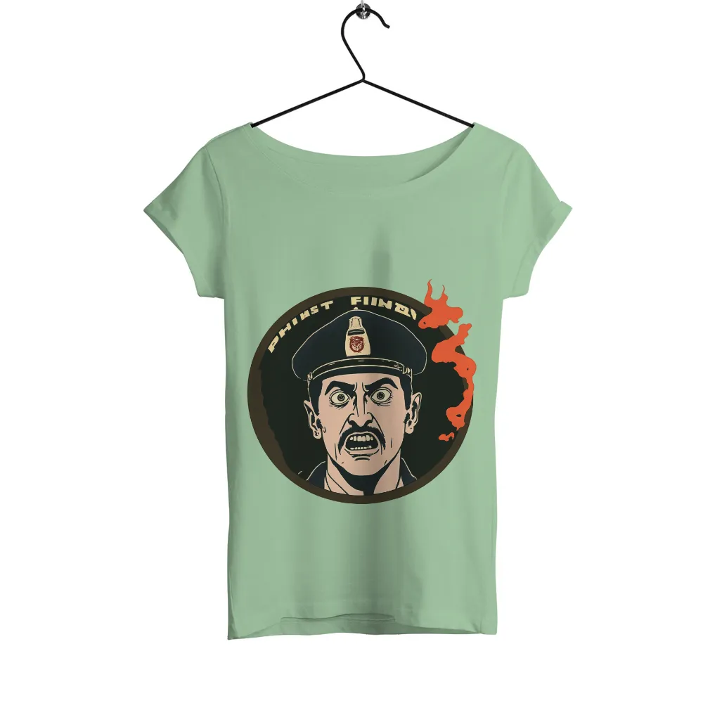 T-Shirt Printing: PHIRST FLING - Police Horror Humor|Shocked police officer