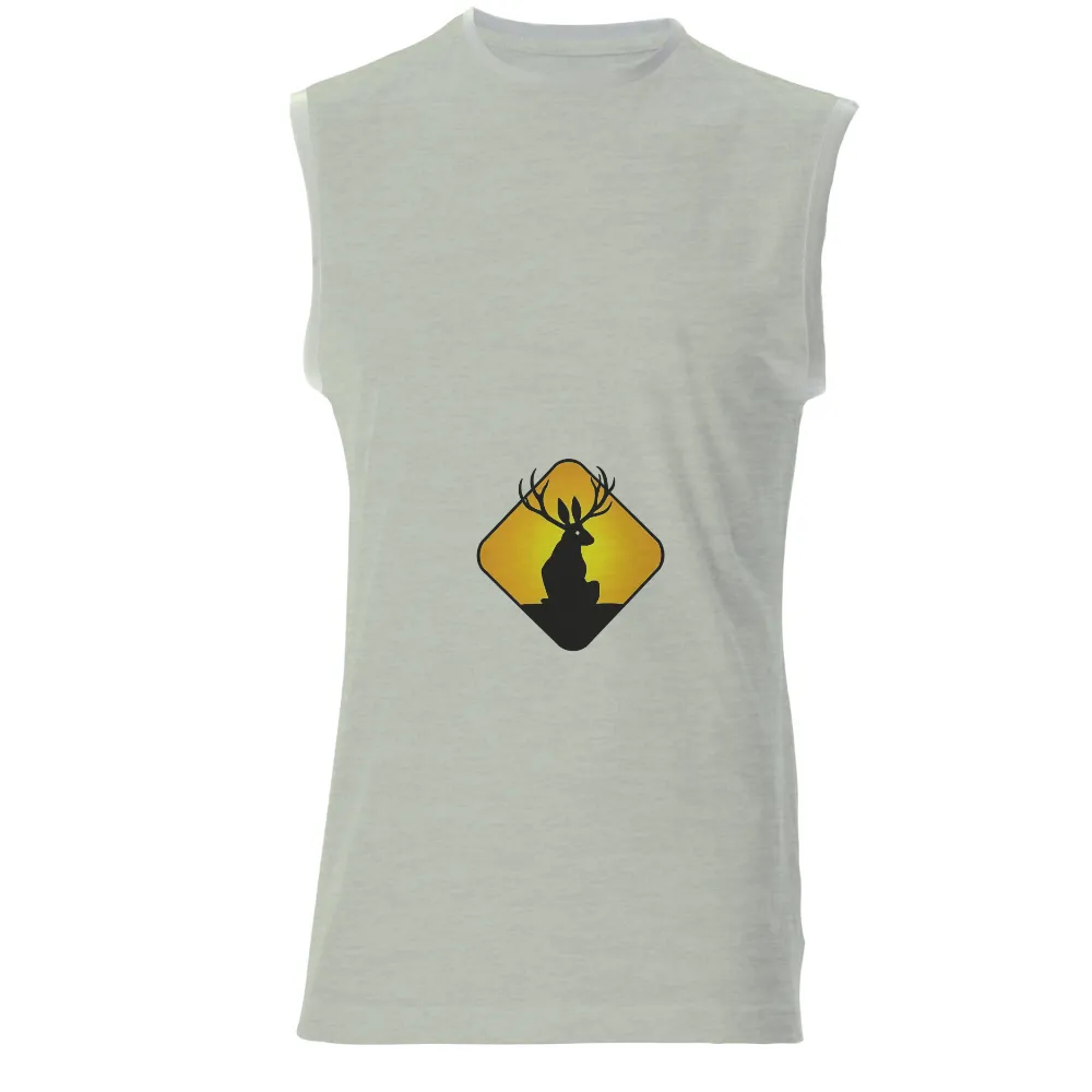 T-Shirts Pattern: Jackalope Silhouette in Yellow Sunset|roblox yellow t shirt